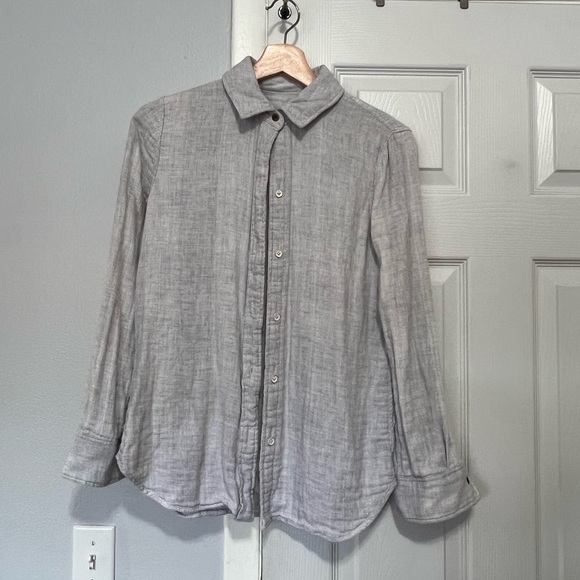 Faherty Reversible Belmar Shirt PEARL GRAY BUFFALO XS - Picture 6 of 8